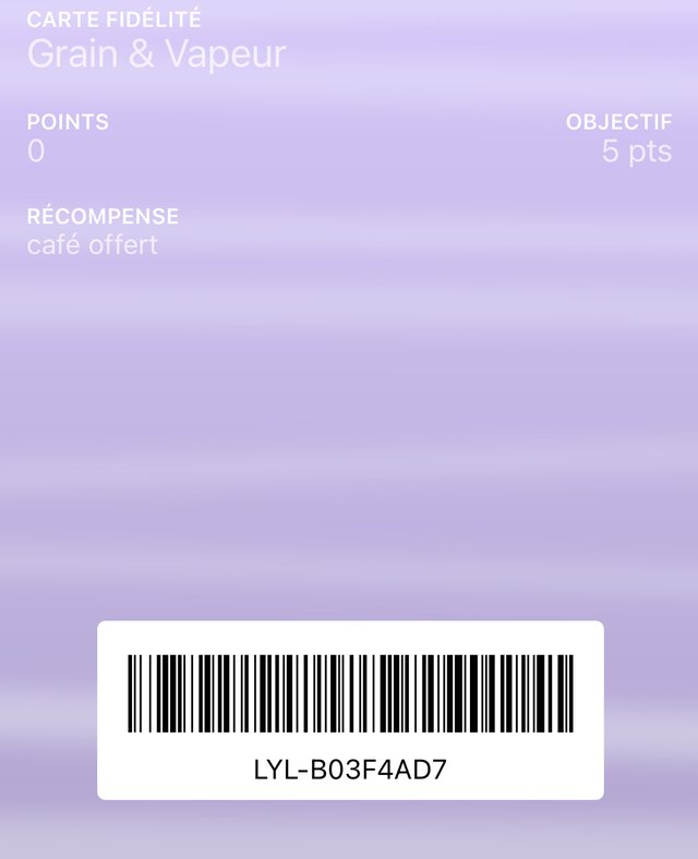 Carte de fidélité Grain & Vapeur
