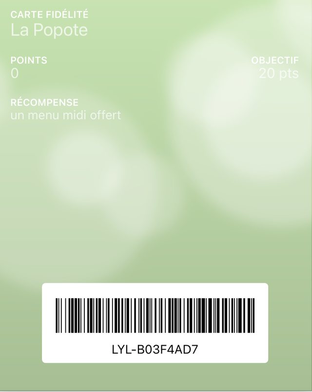 Carte de fidélité La Popote